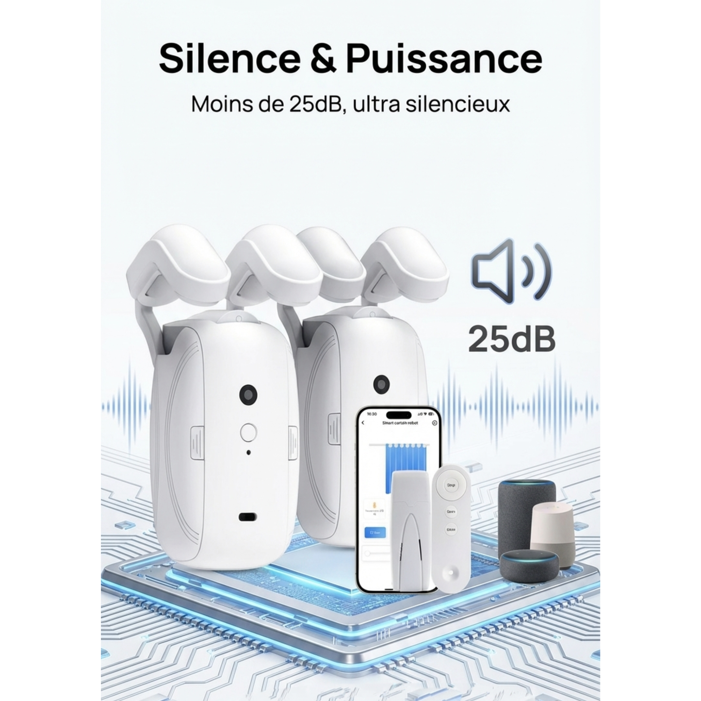 Serena Domo™ - Robot de Rideaux Connecté 3-en-1